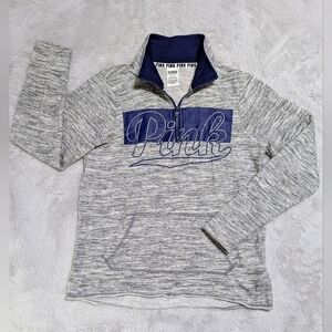 Victoria's Secret PINK Gray Quarter-zip Pullover Sweatshirt Size XS